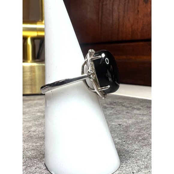 Black Stone ring, size 6, .925 sterling silver, NWOT - Picture 8 of 13